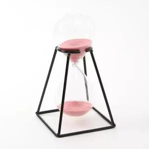 [하프클럽/셀러허브]북유럽풍 블랙메탈 회의실 유리 모래시계 30분(핑크)