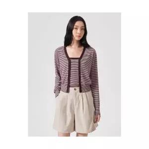 매장정품 8SECONDS 에잇세컨즈 스트라이프 카디건 브라운 32485ALY3D 1214366