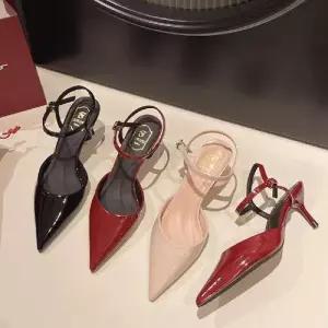 엘럽여사친 단화 스트랩 웨지힐 가보시 믹스매치 샌들 스틸레토 에나멜 원템5