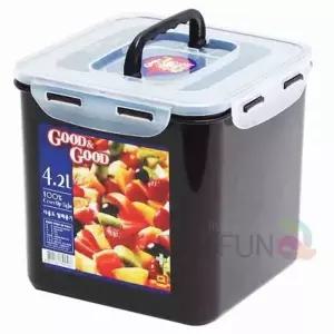 정사각 핸디 밀폐용기 4.2L 냉장고정리용기 사각밀폐용기 프라스틱반찬통 냉장고용기 냉장고반찬통
