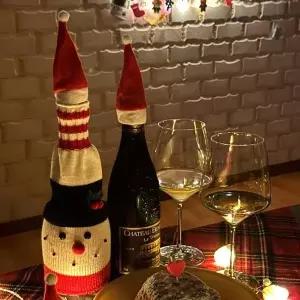 [하프클럽/셀러허브]크리스마스와인모자 크리스마스 와인병 산타모자 크리스마스장식