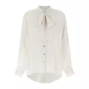 DI.LA3 PARI 컷아웃 크레이프 드 신 실크 셔츠 C69 AVORIO