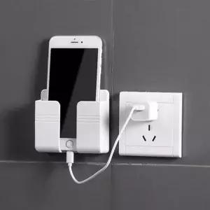 벽걸이 핸드폰 충전 거치대 부착식 휴대폰 거치 홀더 주방 침대 스마트폰 코드 정리