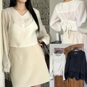 위쉬몰 LT 여리뷔스티에V블라우스(U029H503) 빅사이즈 (32111562A)