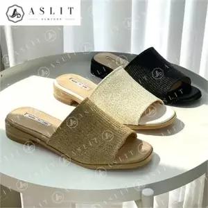 [애슬릿] 여성 베이직 라탄 스트랩 사무실 슬리퍼 2cm