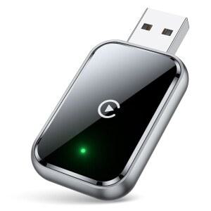 용 무선 카플레이 어댑터, 유선에서 어댑터로 변환, 확장 케이블 USB 및 USB-C /타입-C가 있는 미니 사이즈, 안정적인 제어 지연 없음, 검은색