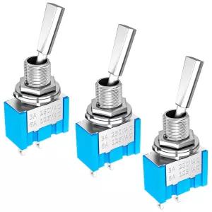 DaierTek 미니 토글 스위치 SPST 미니어처 소형 플랫 켜기/끄기 2 위치 핀 6A 125VAC 3A 250VAC 차량용