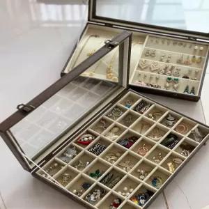 목걸이보관함 가죽 악세서리 보석함 유리 진열함