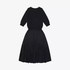 SI 씨 니트 우븐 믹스 셔링 원피스 RE H