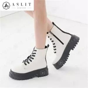 [애슬릿] 여성 통굽 데일리 레이스업 워커 부츠 6cm