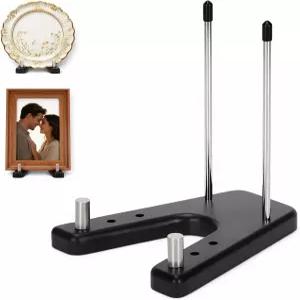 디스플레이 조절 가능한 간격을 위한 WHXE MNHEE 2팩 접시 스탠드 나무 홀더 6-14인치 장식 접시용 액자 책