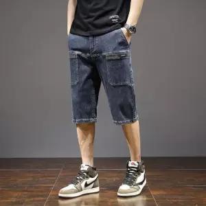남성 데님반바지 청반바지 멀티 6포켓 5부 봄가을 여름 루즈핏 데님팬츠 스트레이트 일자핏 스포M5