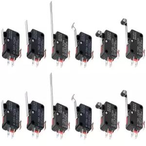 WWZMDiB 리드 리미트 스위치 SPDT 3핀 스냅 액션 마이크로 멀티 모델 선택(12Pcs V-15 시리즈 스위트)