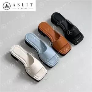 [애슬릿] 언발란스 스트랩 가보시 여성 키높이 슬리퍼 4cm