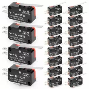 GAGIRA 20Pcs 15A 125/250VAC 스트레이트 힌지 레버 암 마이크로 스위치 1NO 1NC 리미트