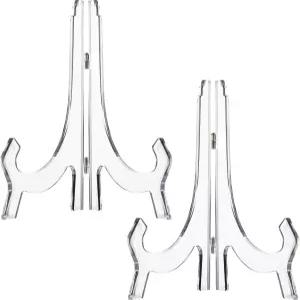 2피스 9.8인치 투명 아크릴 이젤 디스플레이 스탠드/플레이트 스탠드 사진 홀더 액자 또는 결혼식 생일 홈