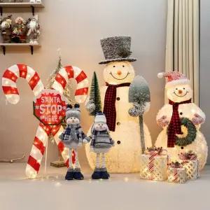 Haeif 눈사람가족 세트 크리스마스 장식품 군밤모자