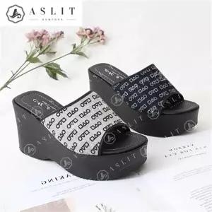 [애슬릿] 여성 통굽 웨지 오징어 사무실 슬리퍼 10cm