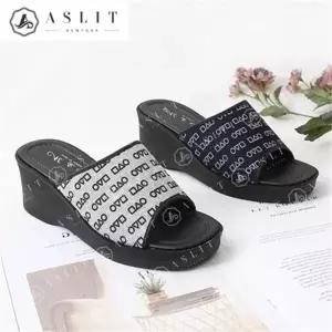 [애슬릿] 여성 통굽 웨지 오징어 사무실 슬리퍼 6cm