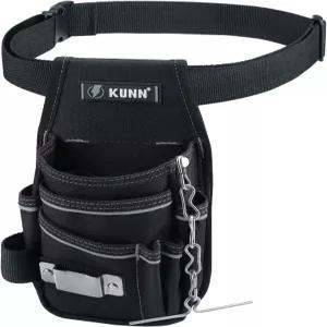 벨트 클립이 있는 KUNN 전기 공구 파우치 - 목수 기술자 HVAC용 7포켓 경량 소형 건설 유지보수 DIY 공구를