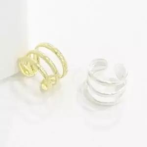 [애슬릿] 925 실버 심플 3단 이어커프 귀찌