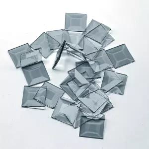 스테인드글라스 아트 및 모자이크 디자인을 위한 1.5인치 베벨 유리 사각형(30개) 그레이