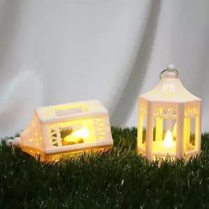 [하프클럽/셀러허브]화이트 랜턴 캔들케이스 미니캔들