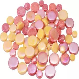 메카닉시티 200g 공예용 원형 모자이크 타일 DIY 아트용 멀티사이즈 이리데센트 유리 벌크 홈 데코레이션