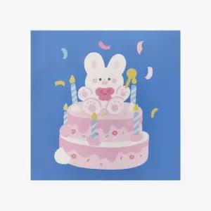 생일 축하 팝업 카드 세트 리본토끼