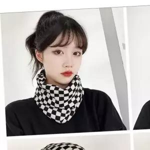 체크 패턴 멀티 방한마스크 헤어밴드 마스크반다나 겨울반다나 목도리