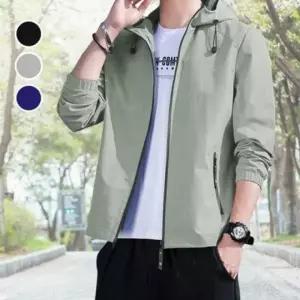 간절기 아노락 점퍼 후드 바람막이 캐주얼 사파리 남성 윈드브레이커 트레이닝복 바람막이 점퍼 간절기 자