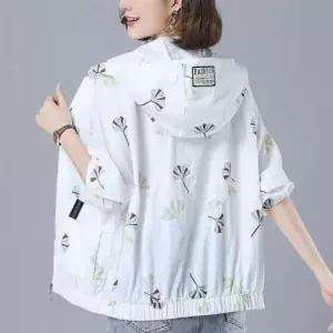 은창]리프 패턴 무드 아노락 바람막이 집업 점퍼 잠바 여름 후디 자켓 비치 수영복 봄 가을 아우터 여성