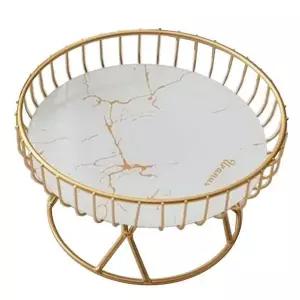 [하프클럽/셀러허브]유리상판 금도금 와이어 바스켓 트레이 소품 간식접시