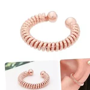 14KGP 유니크 꼬임 로즈골드 링 귀찌 이어커프