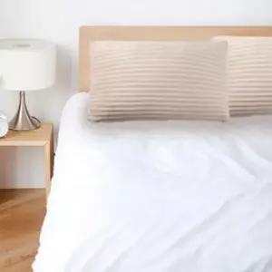 [하프클럽/셀러허브]포근꿀잠 극세사 베개 솜포함 포근한 베개커버 베이지