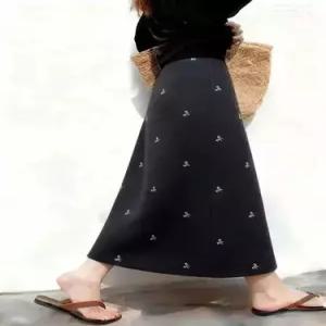 여성용 치마 모직 동계 데일룩 프린트 정장 A라인 슬림핏 DAOL4