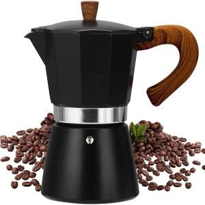 MODEN MS 모카 포트, 스토브탑 에스프레소 커피 및 쿠바 이탈리안 메이커 포트 메이커, - 블랙 퍼콜레이터
