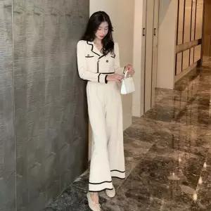 투피스세트 일자핏 니트 니트가디건 버튼가디건 밴딩팬츠