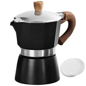 풍부한 쿠바 커피와 이탈리아 스타일의 에스프레소를 모카 반데타이 스토브탑 3컵, 3컵) (블랙, 퍼콜레이터 홈브루 바리스타 및 - 알루미늄 경험 냄비 위한 캠핑 메이커 에스프레소
