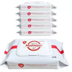 메디와이퍼 물티슈 5개입 80매 손 티슈 손세정 물