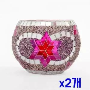 [하프클럽/셀러허브]인테리어 캔들홀더 모자이크 유리 x2개 우주별