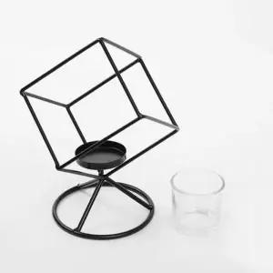 [하프클럽/셀러허브]블랙 큐브 인테리어 입체 캔들홀더 프레임
