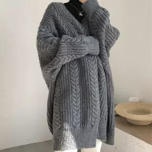 꽈배기 루즈핏 여성 롱가디건 니트가디건 겨울가디건 가디건