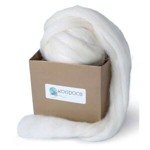 콘도스 내추럴 울 로빙, 8온스. 니들 펠팅, 수공예 및 방적에 최적. 컬러, 염색 없음. 원사, 펠팅 코어, 카드 스터핑 화이트 에크루, 8온스