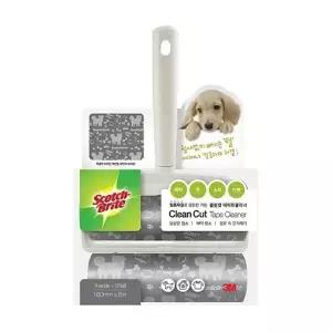 ( )먼지 클린컷 테이프클리너 강이지 대형 롤테이프 16cm 핸들+리필2 돌돌이 의류 머리카락 털제거