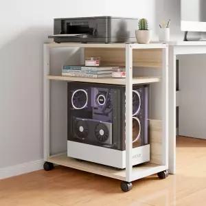 컴퓨터 본체 수납 책상 복사기 서랍장 블랙 사무용 PC 선반