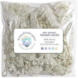리얼 모헤어 락스. 인형 머리, 산타 수염, 가발, 펠팅, 블렌딩, 방적 및 벽걸이용 천연 화이트 울 섬유. 흰색, 1온스(28g)