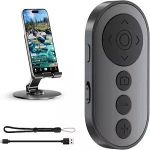 Bluetooth 카메라 리모트 셔터 줌 및 전환 기능 포함 사진 브이로그용 iOS Android 스마트폰용 클릭커