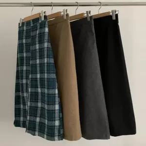 빅사이즈데일리치마 T712L501 브레드모직주름롱스커트 KD (30107859A)