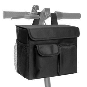 모빌리티 스쿠터 가방, 전기 바구니, 무릎 14인치 노트북 포켓과 자전거용 컵 홀더 2개가 있는 캐디, 액세서리